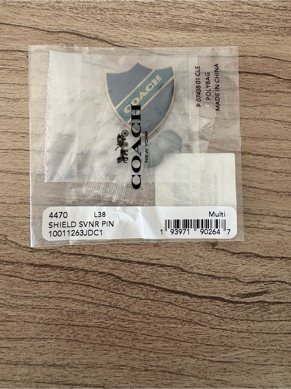 Coach Shield Enamel bag charm studd NWT